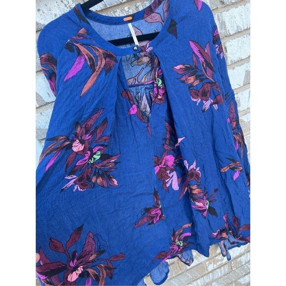 Free People Tunic Long Sleeve Floral Top Woman’s Size Small - Picture 4 of 13